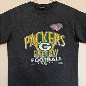 Vtg Green Bay Packers XL T-Shirt 75th Anniversay Made in USA 1994 Single Stitch